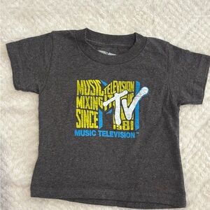MTV Kids Tee - Charcoal with Yellow and Blue